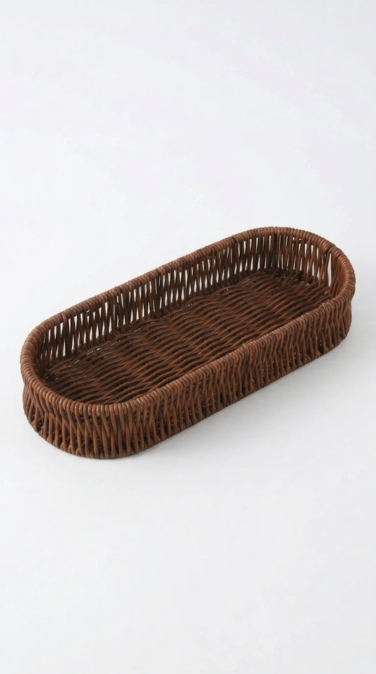 Rattan Silverware Organizer